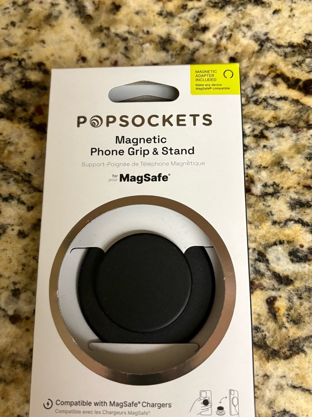 PopSockets Magnetic Phone Grip & Stand - Black and White Packaging